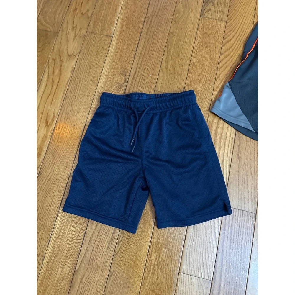 Champion & Athletic Works Boys Mesh Shorts Bundle Navy Grey Size 7-10 3-Pack